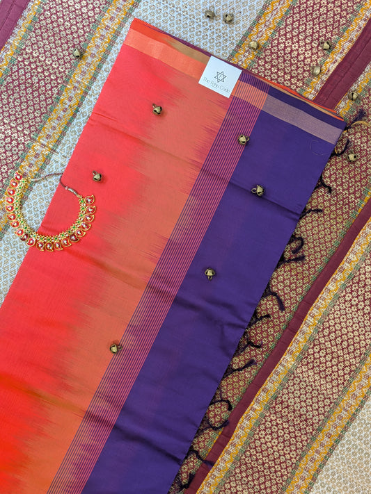 Paturu Pattu Semi Silk Saree- Ikkat Body