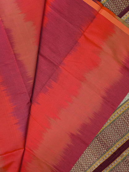 Paturu Pattu Semi Silk Saree- Ikkat Body