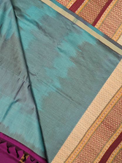 Paturu Pattu Semi Silk Saree- Ikkat Body