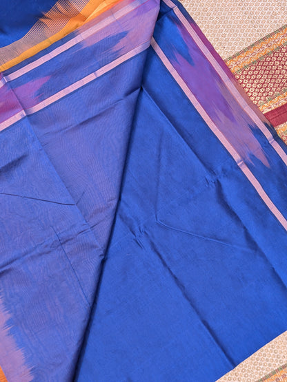 Paturu Pattu Semi Silk Saree- Ikkat Pallu
