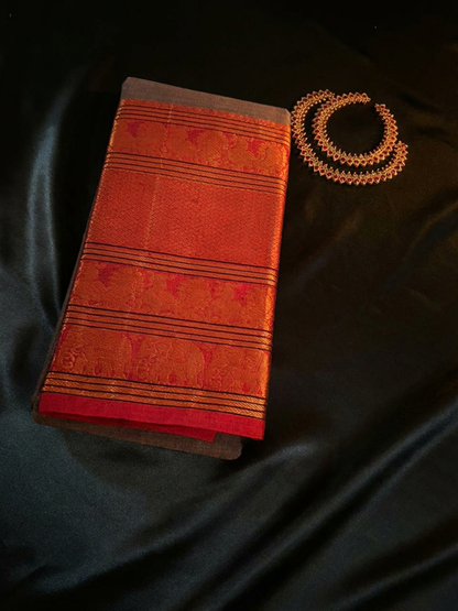 Grey Narayanpet Cotton Saree