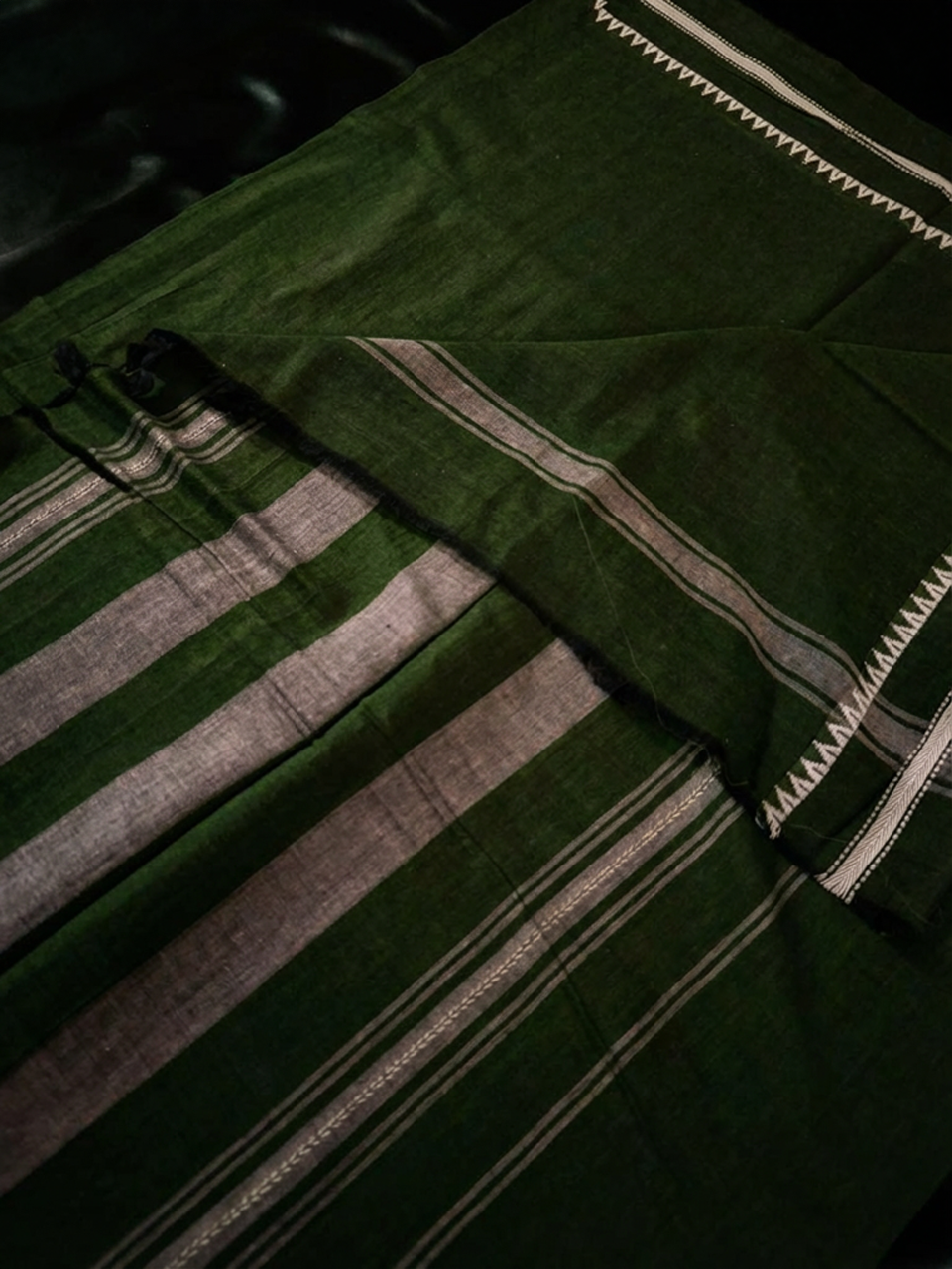 Green Mul Cotton Saree