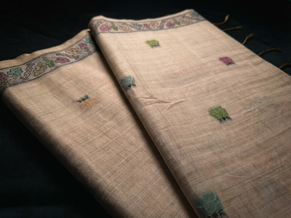 Lotus Munga Cotton Jamdani Buta Saree