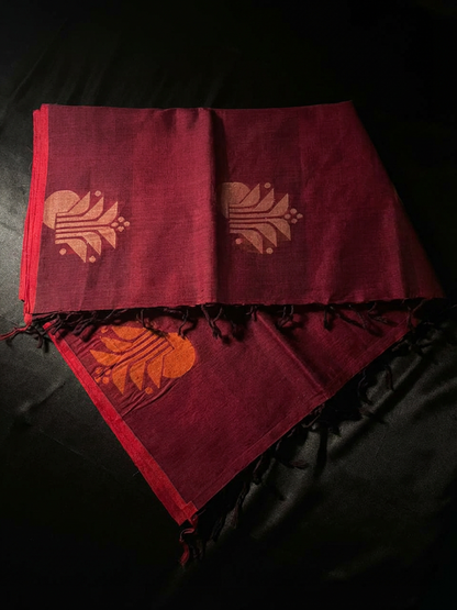 Deep Magenta Cotton Saree