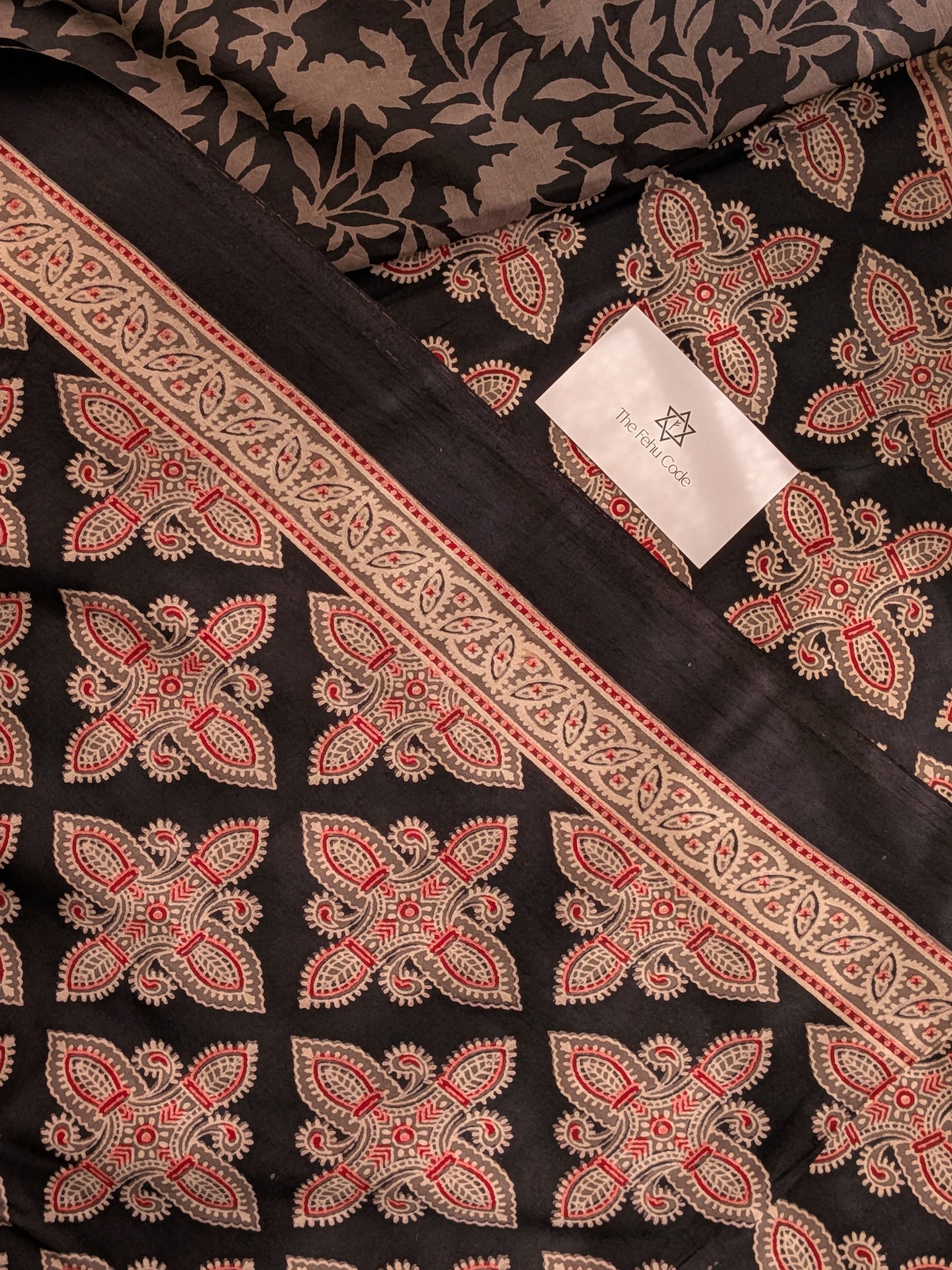 Bagru Hand Block Cotton Saree- Floral