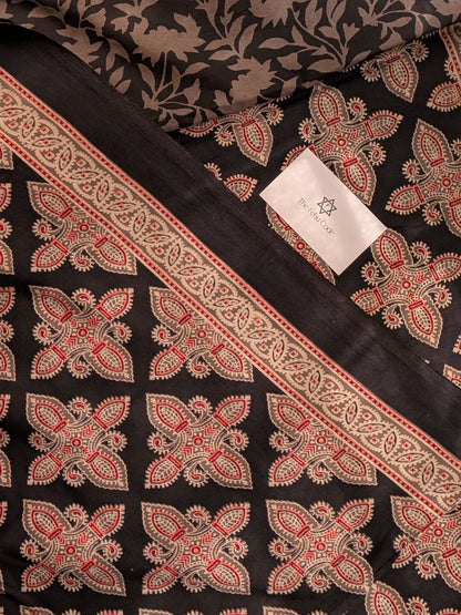 Bagru Hand Block Cotton Saree- Floral