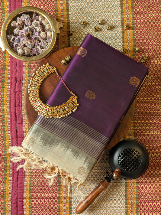 Paturu Pattu Buta- Purple & off- white