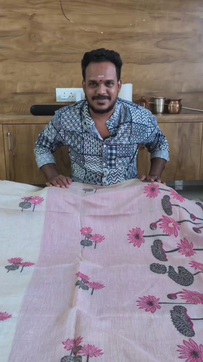 Lotus Munga Cotton Jamdani Buta Saree
