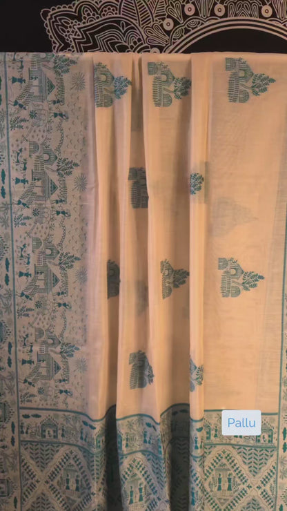 Munga Cotton Saree with Tribal Jamdani Buta