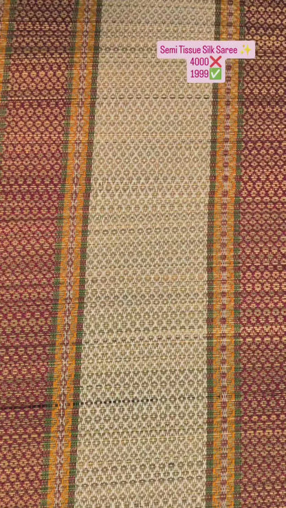Semi Tissue Silk Saree- Lavender